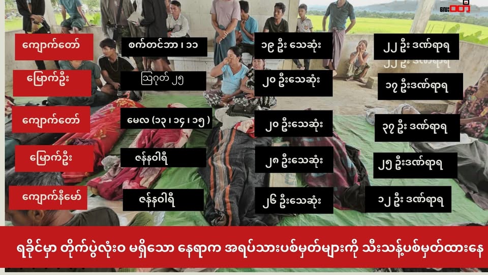 တိုက်ပွဲလုံးဝ မရှိသော နေရာက အရပ်သားပစ်မှတ်များကို သီးသန့်ပစ်မှတ်ထားနေ(မြောက်ဦးနဲ့ ကျောက်တော် ကို အကြိမ်ကြိမ် တိုက်ခိုက်လာ)