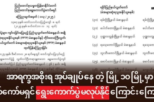 အာရက္ခပြည်သူ့အစိုးရ အုပ်ချုပ်နယ်မြေ ၁၀ မြို့နယ် မှာ ရွေးကောက်ပွဲမကျင်းပနိုင်တော့ ကြောင်း စစ်ကော်မရှင် ကြေညာ