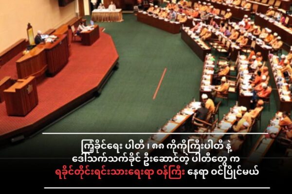 ရန်ကုန်တိုင်း ၊ ရခိုင်တိုင်းရင်းသားရေးရာဝန်ကြီးနေရာကို ကြံ့ခိုင်ရေးပါတီ ၊ ပြည်သူ့ပါတီ ၊ ပြည်သူ့ရှေ့ဆောင်ပါတီ အပါအဝင် ကိုယ်စားလှယ် (၇) ဦး ဝင်ပြိုင်မယ်။