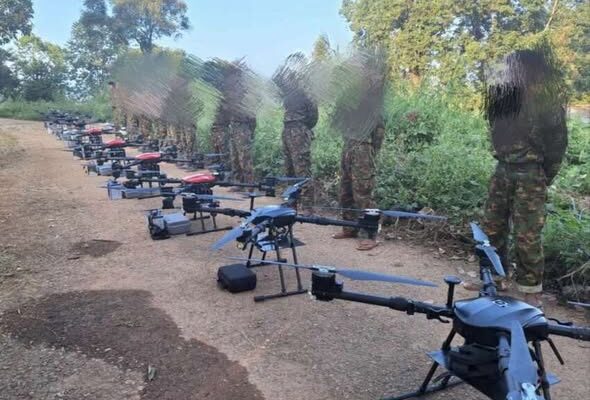 နတ်ရေကန်ဗျူဟာက လွှတ်တင်ခဲ့တဲ့ ဒရုန်းငါးစီးအနက် နှစ်စီးကို AA ပစ်ချ